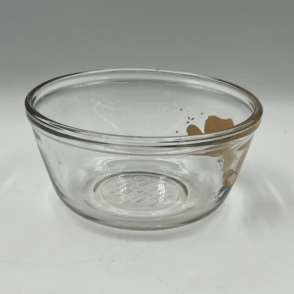 Anchor Hocking Mixing Bowl Clear 1 Qt Teddy Bear Vintage 90's 90s
